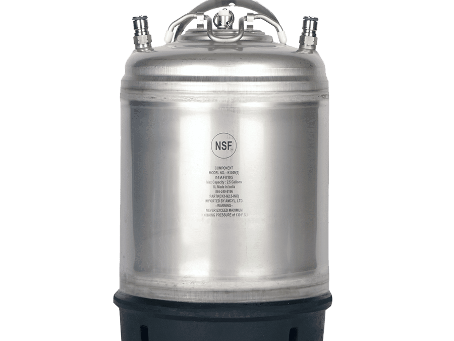 2.5 Gallon AMCYL Ball Lock Keg with Single Handle – New