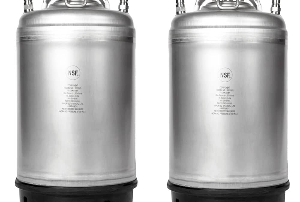 3 Gallon Ball Lock Keg Two Pack – Single Handle – New – AMCYL