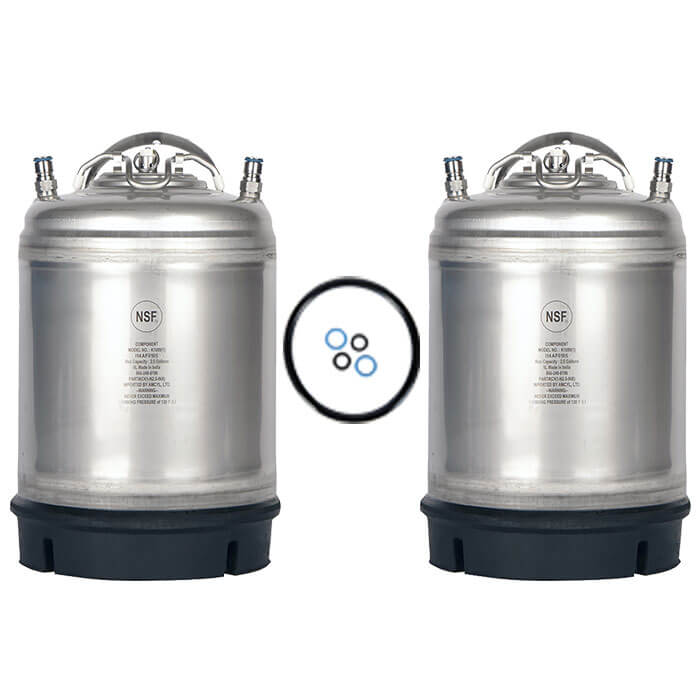 AMCYL 3 Gallon Dual Handle Ball Lock Keg - 304 Stainless Steel, NSF Approved For Homebrew