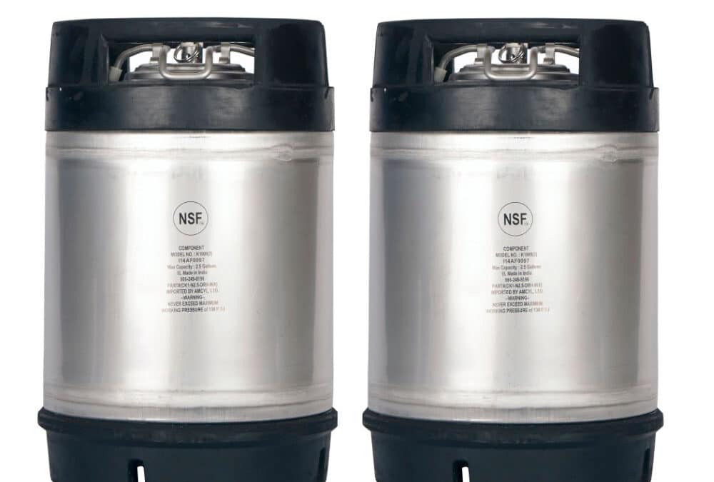 2.5 Gallon Ball Lock Keg Two Pack – Dual Handle – New – AMCYL