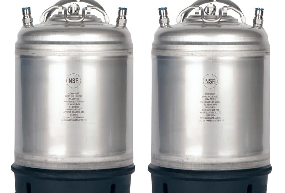 2.5 Gallon Ball Lock Keg Two Pack – Single Handle – New – AMCYL