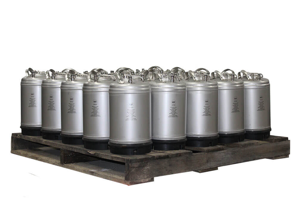 New 3 Gallon Ball Lock Kegs – Single Handle – AMCYL – Pallet Qty 25