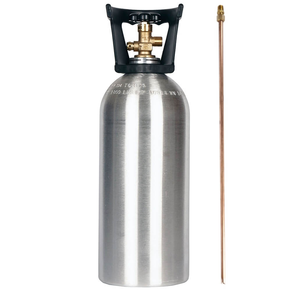 10 lb CO2 Cylinder with Siphon Tube and Handle - Aluminum - New