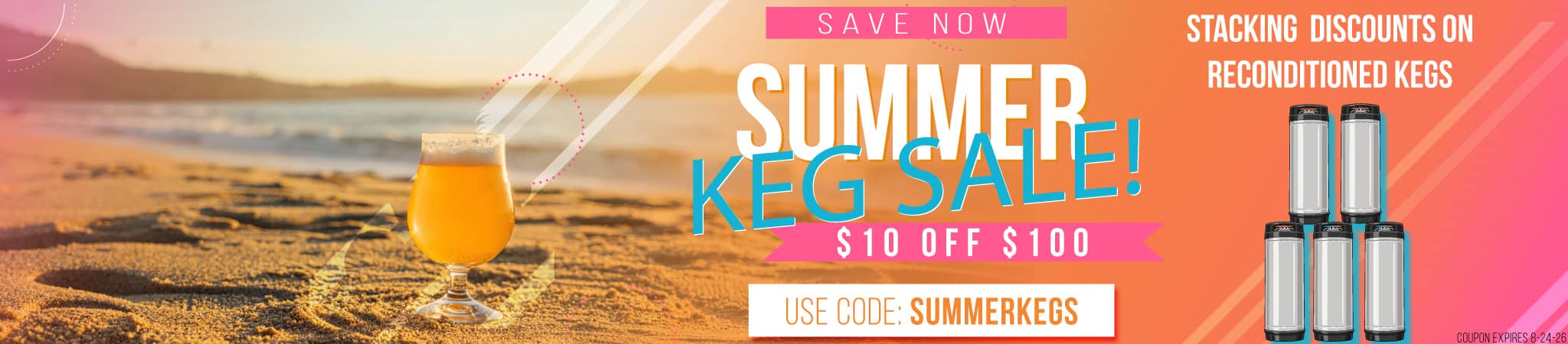 summer keg sale $10 off $100